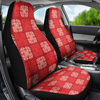 Red Palaka Quilt Hawaii Car Seat Cover Traditional Hawaii-plaid Pattern - Polynesian Pride