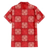 Red Palaka Quilt Hawaii Family Matching Short Sleeve Bodycon Dress and Hawaiian Shirt Traditional Hawaii-plaid Pattern - Polynesian Pride