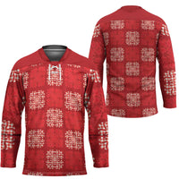 Red Palaka Quilt Hawaii Hockey Jersey Traditional Hawaii-plaid Pattern LT14 - Polynesian Pride