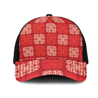 Red Palaka Quilt Hawaii Mesh Trucker Cap Traditional Hawaii-plaid Pattern LT14 One Size Black Red - Polynesian Pride