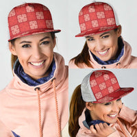 Red Palaka Quilt Hawaii Mesh Trucker Cap Traditional Hawaii-plaid Pattern LT14 - Polynesian Pride