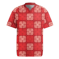 Red Palaka Quilt Hawaii Rugby Jersey Traditional Hawaii-plaid Pattern - Polynesian Pride