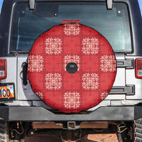 Red Palaka Quilt Hawaii Spare Tire Cover Traditional Hawaii-plaid Pattern - Polynesian Pride