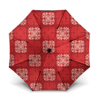 Red Palaka Quilt Hawaii Umbrella Traditional Hawaii-plaid Pattern - Polynesian Pride