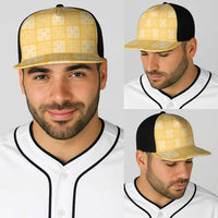 Yellow Palaka Quilt Hawaii Baseball Net Cap Traditional Hawaii-plaid Pattern LT14 - Polynesian Pride