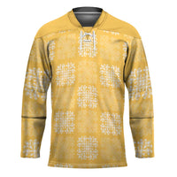 Yellow Palaka Quilt Hawaii Hockey Jersey Traditional Hawaii-plaid Pattern LT14 Unisex Yellow - Polynesian Pride