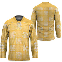 Yellow Palaka Quilt Hawaii Hockey Jersey Traditional Hawaii-plaid Pattern LT14 - Polynesian Pride