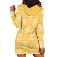 Yellow Palaka Quilt Hawaii Hoodie Dress Traditional Hawaii-plaid Pattern - Polynesian Pride