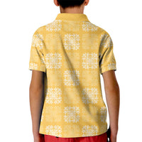 Yellow Palaka Quilt Hawaii Kid Polo Shirt Traditional Hawaii-plaid Pattern - Polynesian Pride