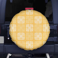 Yellow Palaka Quilt Hawaii Spare Tire Cover Traditional Hawaii-plaid Pattern - Polynesian Pride