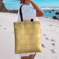 Yellow Palaka Quilt Hawaii Tote Bag Traditional Hawaii-plaid Pattern - Polynesian Pride