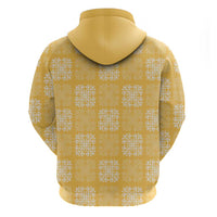 Yellow Palaka Quilt Hawaii Zip Hoodie Traditional Hawaii-plaid Pattern - Polynesian Pride