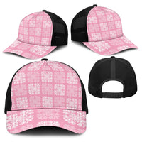 Pink Palaka Quilt Hawaii Baseball Net Cap Traditional Hawaii-plaid Pattern LT14 - Polynesian Pride