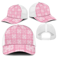 Pink Palaka Quilt Hawaii Baseball Net Cap Traditional Hawaii-plaid Pattern LT14 - Polynesian Pride