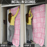 Pink Palaka Quilt Hawaii Door Cover Traditional Hawaii-plaid Pattern - Polynesian Pride