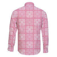 Pink Palaka Quilt Hawaii Family Matching Long Sleeve Bodycon Dress and Hawaiian Shirt Traditional Hawaii-plaid Pattern - Polynesian Pride
