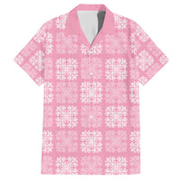 Pink Palaka Quilt Hawaii Family Matching Short Sleeve Bodycon Dress and Hawaiian Shirt Traditional Hawaii-plaid Pattern - Polynesian Pride