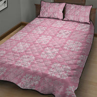 Pink Palaka Quilt Hawaii Quilt Bed Set Traditional Hawaii-plaid Pattern - Polynesian Pride