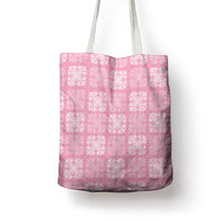 Pink Palaka Quilt Hawaii Tote Bag Traditional Hawaii-plaid Pattern - Polynesian Pride