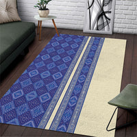 Mabuhay Philippines Festival Area Rug Yakan Modern Filipiniana Inspired LT14 Blue - Polynesian Pride