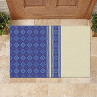 Mabuhay Philippines Festival Rubber Doormat Yakan Modern Filipiniana Inspired LT14 Blue - Polynesian Pride