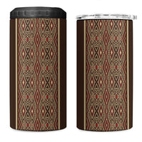 Mabuhay Philippines Festival 4 in 1 Can Cooler Tumbler Tnalak Modern Filipiniana Inspired LT14 One Size: 16 oz Brown - Polynesian Pride