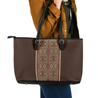 Mabuhay Philippines Festival Leather Tote Bag Tnalak Modern Filipiniana Inspired LT14 - Polynesian Pride
