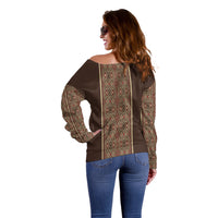 Mabuhay Philippines Festival Off Shoulder Sweater Tnalak Modern Filipiniana Inspired LT14 - Polynesian Pride