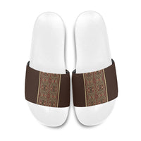 Mabuhay Philippines Festival Slide Sandals Tnalak Modern Filipiniana Inspired LT14 Brown - Polynesian Pride