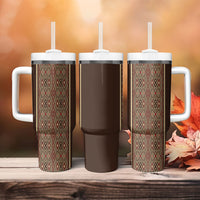 Mabuhay Philippines Festival Tumbler With Handle Tnalak Modern Filipiniana Inspired LT14 - Polynesian Pride