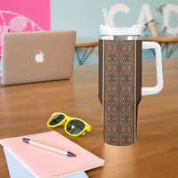 Mabuhay Philippines Festival Tumbler With Handle Tnalak Modern Filipiniana Inspired LT14 - Polynesian Pride