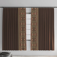 Mabuhay Philippines Festival Window Curtain Tnalak Modern Filipiniana Inspired LT14 With Hooks Brown - Polynesian Pride