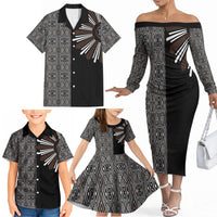 Mabuhay Philippines Festival Family Matching Off The Shoulder Long Sleeve Dress and Hawaiian Shirt Araw Tnalak Modern Filipiniana Inspired LT14 - Polynesian Pride