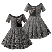 Mabuhay Philippines Festival Family Matching Summer Maxi Dress and Hawaiian Shirt Araw Tnalak Modern Filipiniana Inspired LT14 Daughter's Dress Black - Polynesian Pride