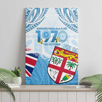 Fiji Day 1970 Canvas Wall Art Proud To Be A Fijian Tapa Pattern LT14 - Polynesian Pride