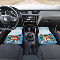 Fiji Day 1970 Car Mats Proud To Be A Fijian Tapa Pattern LT14 Set 2pcs - Front Blue - Polynesian Pride
