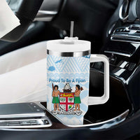 Fiji Day 1970 Tumbler With Handle Proud To Be A Fijian Tapa Pattern LT14 - Polynesian Pride