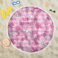 Alaka Aloha Hawaii Beach Blanket Plumeria Lei With Palaka Motif LT14 One Size 150cm Pink - Polynesian Pride