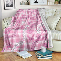 Alaka Aloha Hawaii Blanket Plumeria Lei With Palaka Motif LT14 Pink - Polynesian Pride