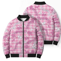 Alaka Aloha Hawaii Bomber Puffer Jacket Plumeria Lei With Palaka Motif LT14 - Polynesian Pride