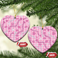 Alaka Aloha Hawaii Ceramic Ornament Plumeria Lei With Palaka Motif LT14 Heart Pink - Polynesian Pride