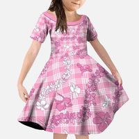 Alaka Aloha Hawaii Family Matching Short Sleeve Bodycon Dress and Hawaiian Shirt Plumeria Lei With Palaka Motif - Polynesian Pride