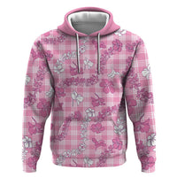 Alaka Aloha Hawaii Hoodie Plumeria Lei With Palaka Motif - Polynesian Pride