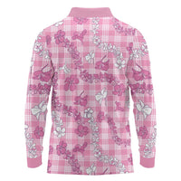 Alaka Aloha Hawaii Long Sleeve Polo Shirt Plumeria Lei With Palaka Motif LT14 - Polynesian Pride