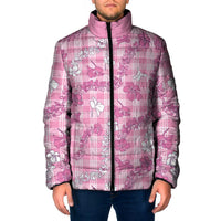 Alaka Aloha Hawaii Padded Jacket Plumeria Lei With Palaka Motif LT14 Men Pink - Polynesian Pride