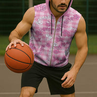 Alaka Aloha Hawaii Sleeveless Zip Hoodie Plumeria Lei With Palaka Motif - Polynesian Pride