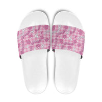 Alaka Aloha Hawaii Slide Sandals Plumeria Lei With Palaka Motif - Polynesian Pride