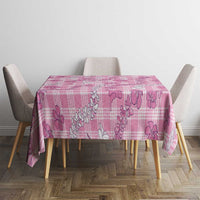Alaka Aloha Hawaii Tablecloth Plumeria Lei With Palaka Motif LT14 - Polynesian Pride