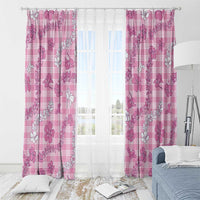 Alaka Aloha Hawaii Window Curtain Plumeria Lei With Palaka Motif - Polynesian Pride