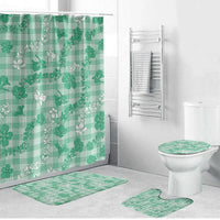 Omaomao Aloha Hawaii Bathroom Set Plumeria Lei With Palaka Motif - Polynesian Pride